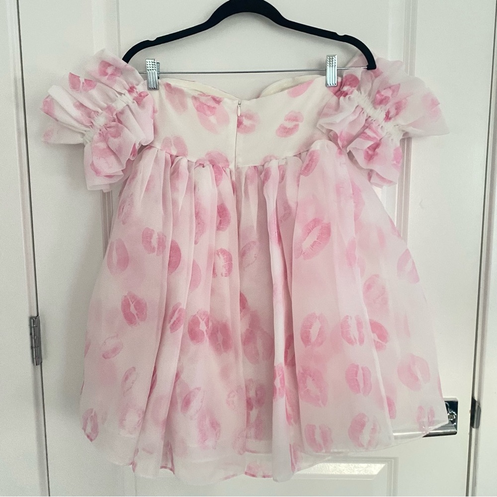 Selkie Pink and White Mini Dress - Picture 4 of 8